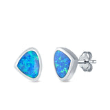 Pear Stud Earrings Lab Created Opal 925 Sterling Silver (7mm)