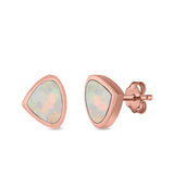 Pear Stud Earrings Lab Created Opal 925 Sterling Silver (7mm)