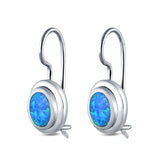 Oval Lever Back Earrings Lab Created Opal 925 Sterling Silver (13mm)