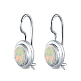 Oval Lever Back Earrings Lab Created Opal 925 Sterling Silver (13mm)