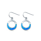 Round Drop Dangle Earrings Lab Created Opal 925 Sterling Silver (15mm)