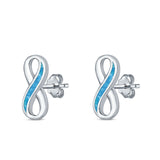 Infinity Stud Earrings Lab Created Opal 925 Sterling Silver (11mm)