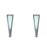 New Style Stud Earring Created Opal Solid 925 Sterling Silver (12.4mm)