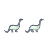 Dinosaur Stud Earring Created Opal 925 Sterling Silver (9mm)