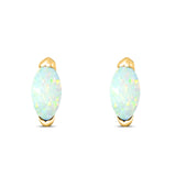 Marquise Stud Earring Created Opal Solid 925 Sterling Silver (5.5mm)