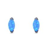 Art Deco Marquise Created Opal Solid 925 Sterling Silver (8.7mm)