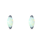 Art Deco Marquise Created Opal Solid 925 Sterling Silver (8.7mm)