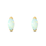 Art Deco Marquise Created Opal Solid 925 Sterling Silver (8.7mm)