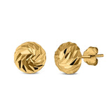 Stud Earrings Half Ball Hand Finish Design 925 Sterling Silver (8mm)