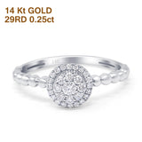 14K Gold 0.25ct Round 7.8mm G SI Promise Diamond Engagement Wedding Ring