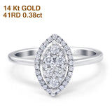 14K Gold 0.38ct Round 12.5mm G SI Promise Diamond Engagement Wedding Ring