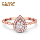 14K Gold 0.26ct Round 9mm G SI Promise Diamond Engagement Wedding Ring