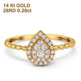14K Gold 0.26ct Round 9mm G SI Promise Diamond Engagement Wedding Ring