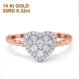 14K Gold 0.32ct Round 8.4mm G SI Promise Diamond Engagement Wedding Ring