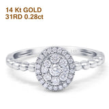 14K Gold 0.28ct Round 8.8mm G SI Solitaire Promise Diamond Engagement Wedding Ring