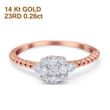 14K Gold 0.26ct Round 6.3mm G SI Diamond Engagement Wedding Promise Ring