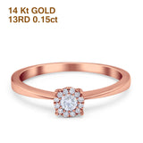 14K Gold 0.15ct Round 5mm G SI Diamond Solitaire Promise Engagement Wedding Ring
