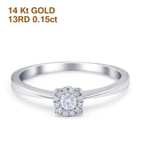 14K Gold 0.15ct Round 5mm G SI Diamond Solitaire Promise Engagement Wedding Ring