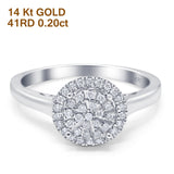 14K Gold 0.20ct Round 9mm G SI Diamond Engagement Wedding Ring