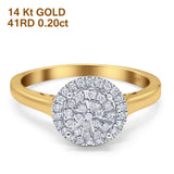 14K Gold 0.20ct Round 9mm G SI Diamond Engagement Wedding Ring