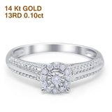 14K Gold 0.1ct Round 6.5mm G SI Diamond Solitaire Engagement Wedding Ring