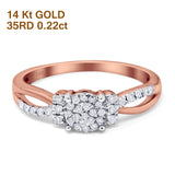 14K Gold 0.22ct Round 5.5mm G SI Diamond Solitaire Engagement Wedding Ring