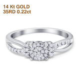 14K Gold 0.22ct Round 5.5mm G SI Diamond Solitaire Engagement Wedding Ring