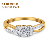 14K Gold 0.22ct Round 5.5mm G SI Diamond Solitaire Engagement Wedding Ring