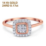 14K Gold 0.17ct Princess 8.7mm G SI Diamond Engagement Wedding Ring