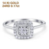 14K Gold 0.17ct Princess 8.7mm G SI Diamond Engagement Wedding Ring