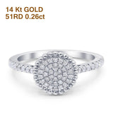 14K Gold 0.26ct Round 9.5mm G SI Diamond Engagement Wedding Ring