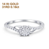 14K Gold 0.18ct Round 5.5mm G SI Diamond Engagement Wedding Ring