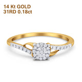 14K Gold 0.18ct Round 5.5mm G SI Diamond Engagement Wedding Ring
