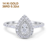 14K Gold 0.32ct Round 11mm G SI Diamond Engagement Wedding Ring