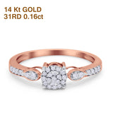 14K Gold 0.16ct Round 5.5mm G SI Diamond Engagement Wedding Ring