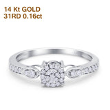 14K Gold 0.16ct Round 5.5mm G SI Diamond Engagement Wedding Ring