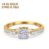 14K Gold 0.16ct Round 5.5mm G SI Diamond Engagement Wedding Ring