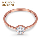 14K Gold 0.17ct Round 5.5mm G SI Diamond Solitaire Promise Engagement Wedding Ring