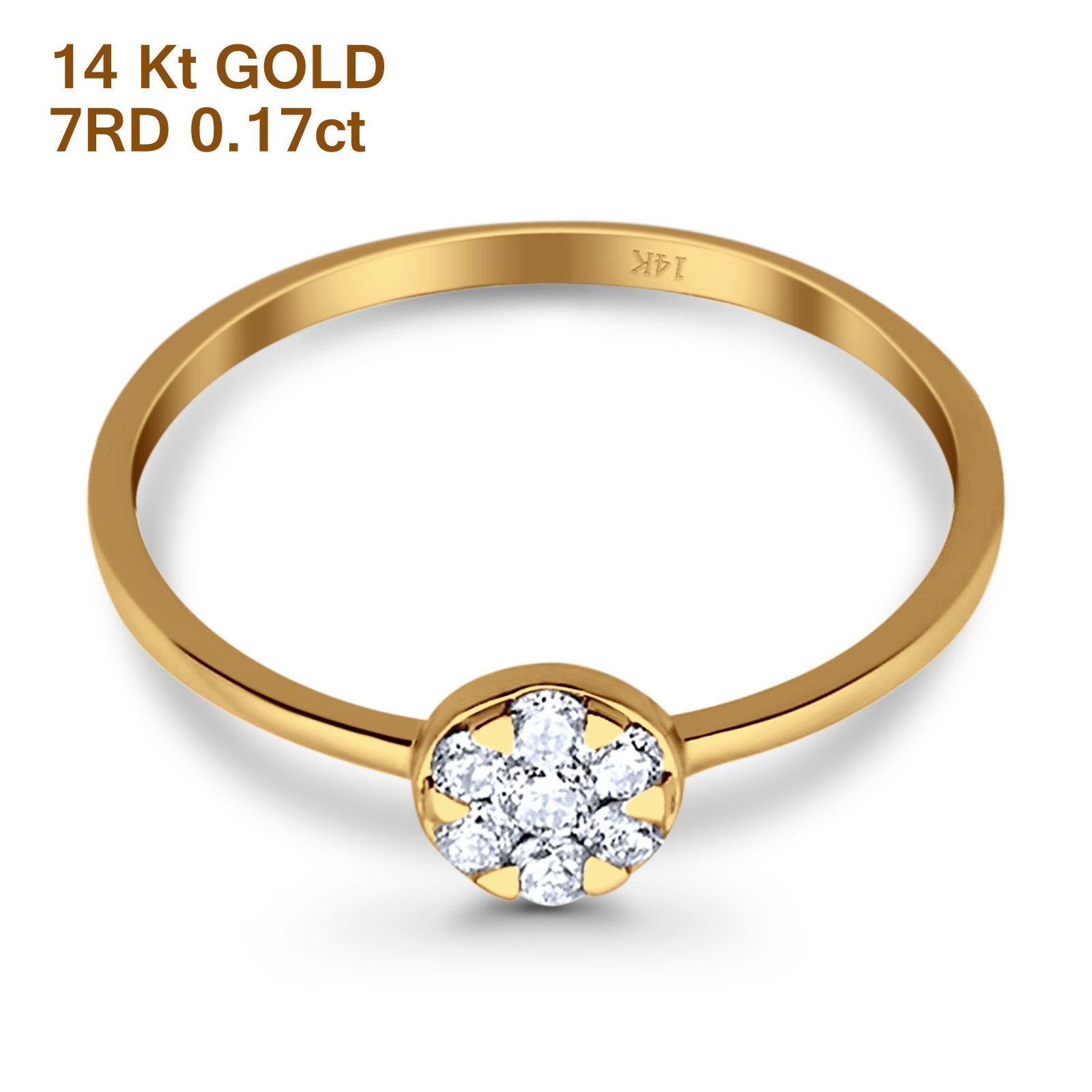 14K Gold 0.17ct Round 5.5mm G SI Diamond Solitaire Promise Engagement Wedding Ring