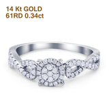 14K Gold 0.34ct Round 6mm G SI Diamond Infinity Engagement Wedding Ring