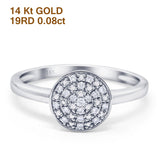 14K Gold 0.08ct Round 9mm G SI Diamond Engagement Wedding Ring