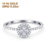 14K Gold 0.25ct Round 7mm G SI Diamond Solitaire Engagement Wedding Ring