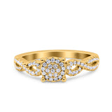 Halo Art Deco Ring Round Wedding Engagement Infinity Band Pave Simulated Cubic Zirconia 925 Sterling Silver (6mm)