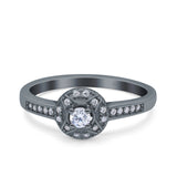 Art Deco Wedding Ring Band Round Pave Simulated Cubic Zirconia 925 Sterling Silver (8mm)