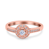 Art Deco Wedding Ring Band Round Pave Simulated Cubic Zirconia 925 Sterling Silver (8mm)