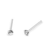 Simulated Cubic Zirconia Nose Stud 925 Sterling Silver -(20 Nose Studs in a Box)