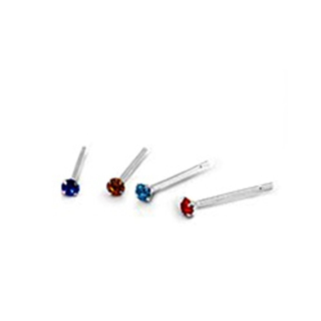 Assorted Color Nose Stud 925 Sterling Silver -(20 Nose Studs in a Box)