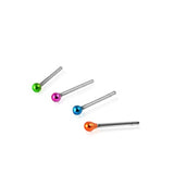 Color Ball Silver Nose Stud 925 Sterling Silver-2mm(20 Nose Studs in a Box)