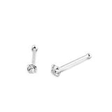 Nose Stud Simulated Cubic Zirconia Ball End 925 Sterling Silver -(20 Nose Studs in a Box)