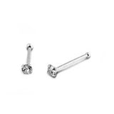 Ball Nose Stud Simulated Cubic Zirconia 925 Sterling Silver